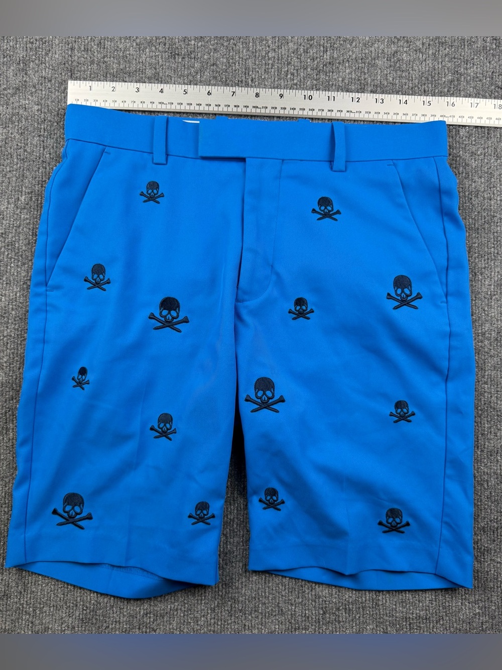 Men's G/FORE Blue Skull-Embroidered Performance Shorts, Size‎ 30
